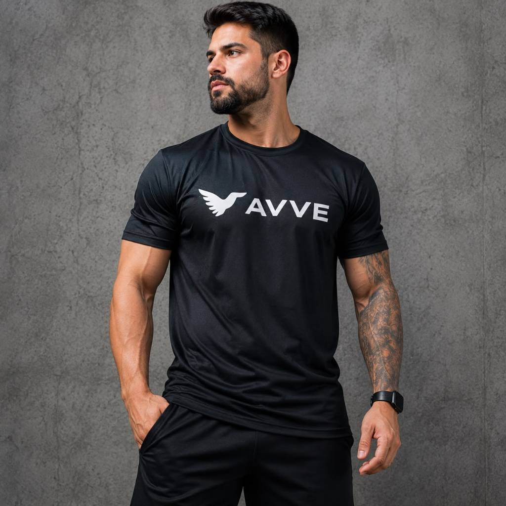 Camiseta Dry Fit Avve Wear Masculina Academia Treino Crossfit Musculação Corrida Atletismo Tecido Respirável Original