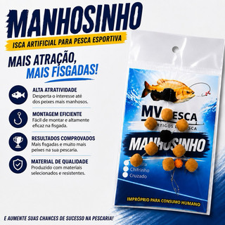 Manhosinhos Isca Artificial EVA para Pesca Esportiva (Cores Sortidas)