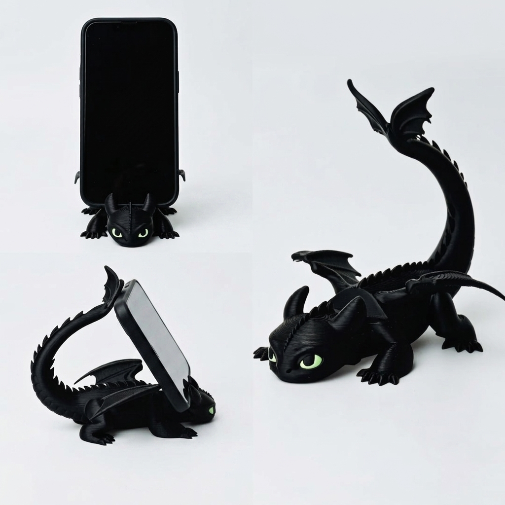 Suporte de Celular Banguela Fúria da Noite 3D - Porta Celular Geek Decorativo para Mesa Gamer e Escritório