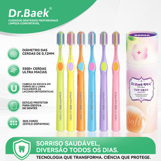 Dr.Baek Escova Dental Cerdas Extramacias, Cabeça em U, Antiderrapante+ Limpeza da Língua