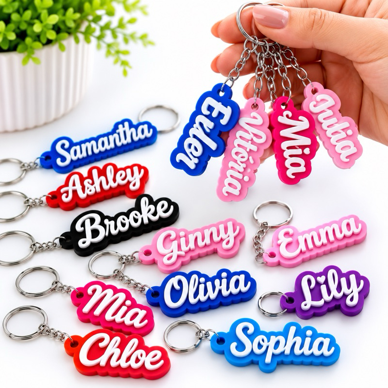 Kit 10 Chaveiros Personalizados 3D com Nome, Logo ou Tema | Lembrancinha para Festa, Escola e Empresa
