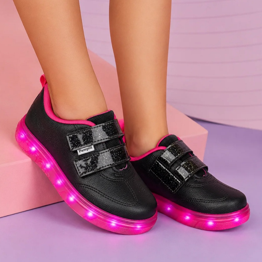 Imagem Tênis de Led Infantil Pampili Sneaker Luz Pink Pampili