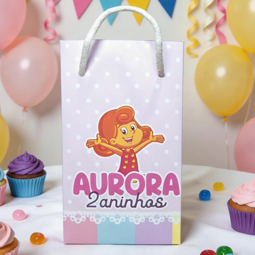 Sacolinha (P) Personalizada Lembrancinha 3 Palavrinhas Menina.