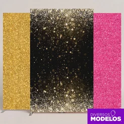 Painel de Festa Glitter Retangular Decoração de Festa Shimmer Sublimado Em Tecido 1,50x2,20m