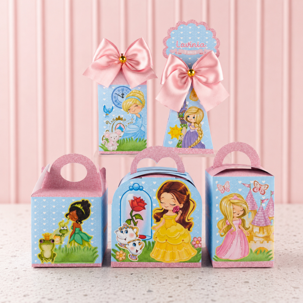 Personalizados Princesas Cute (Desmontadas)- kit festa -lembrancinha-aniversario -caixinhas - festa infantil