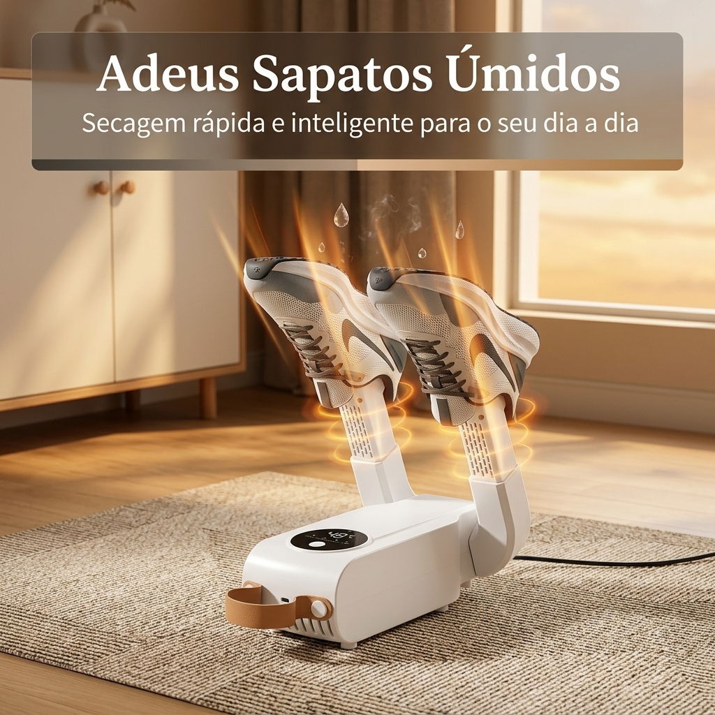 Secador De Sapato Inteligente Dobrável Tênis Elimina Umidade Mal Cheiro E Odor