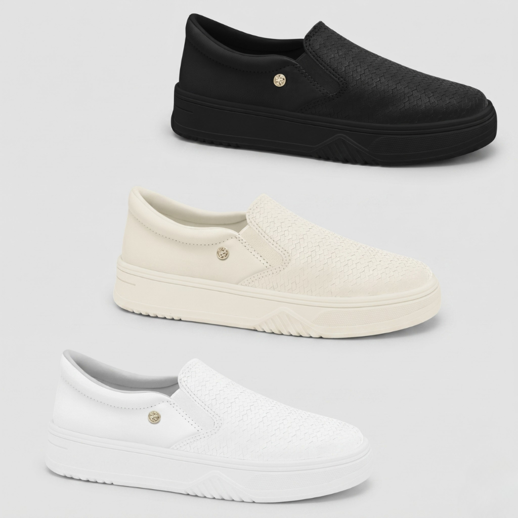 Tenis Slip On Feminino Ramarim Casual Calce Fácil Trabalho Conforto Urbano Confortável
