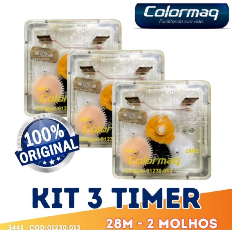Timer Colormaq 28 Minutos 2 Molhos (kit c/3 unidades)- Herweg Original Bivolt