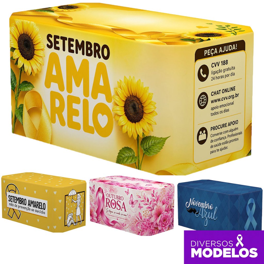 Capa Mesa Setembro Amarelo Decoração Campanha Forro de Mesa Decorativo Sublimada