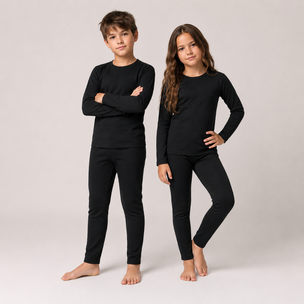 Conjunto Masculino Térmico Peluciado Infantil Juvenil Menina Menino Unissex Segunda Pele Flanelado Quente Confortável