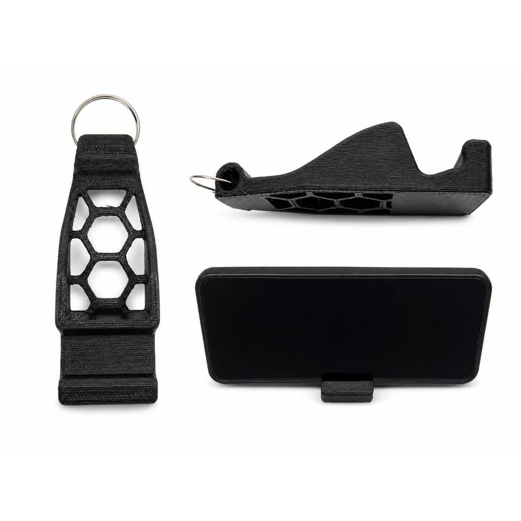 Suporte para Celular e Chaveiro Portátil Compacto de Mesa Universal Pequeno Resistente