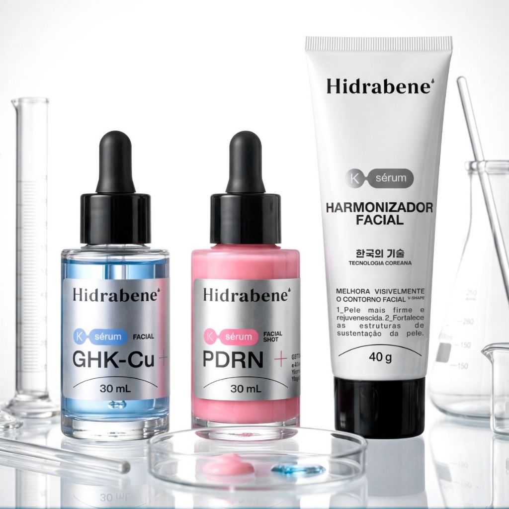 Imagem Kit Hidrabene 3 Séruns Faciais Harmonizador V-Shape + Shot PDRN + GHK-Cu Linha Coreana