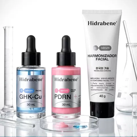 Hidrabene 3 Séruns Faciais Harmonizador V-Shape + Shot PDRN + GHK-Cu Linha Coreana
