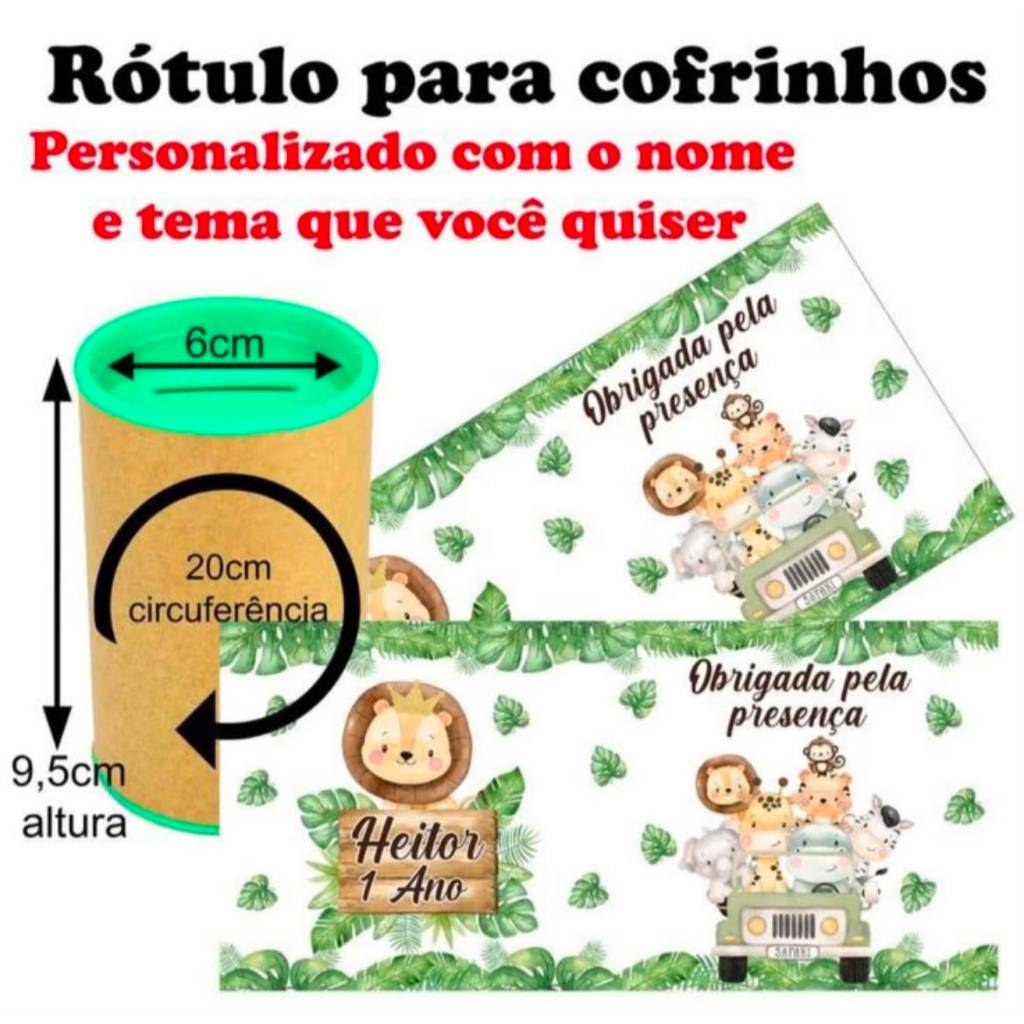 RÓTULO PARA COFRINHOS  LEMBRANCINHA PERSONALIZADOS TUBETE ANIVERSARIO KIT FESTA ANIVERSARIO INFANTIL PERSONALIZADA
