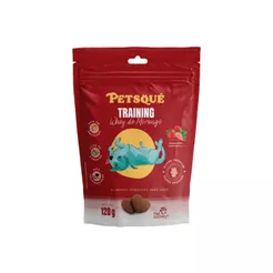Petisco Natural Para Cachorro Petsqué Training Sabor Whey de Morango 120g