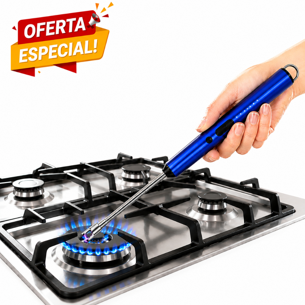 Isqueiro Elétrico USB Recarregável Acendedor para Fogão Churrasqueira Velas e Lareira sem Chama