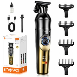 INOVA Profissional Cortar Cabelo Visor LCD Elétrico Recarregável Lâmina Ajustável Conforto 4 Em 1 Bivolt