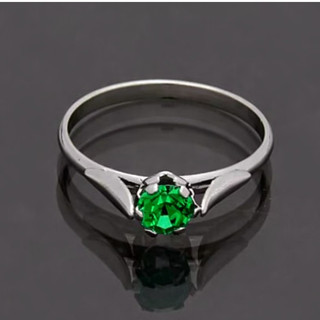 Anel Luxo Strass Verde Esmeralda Aço Inox Hipoalergênico