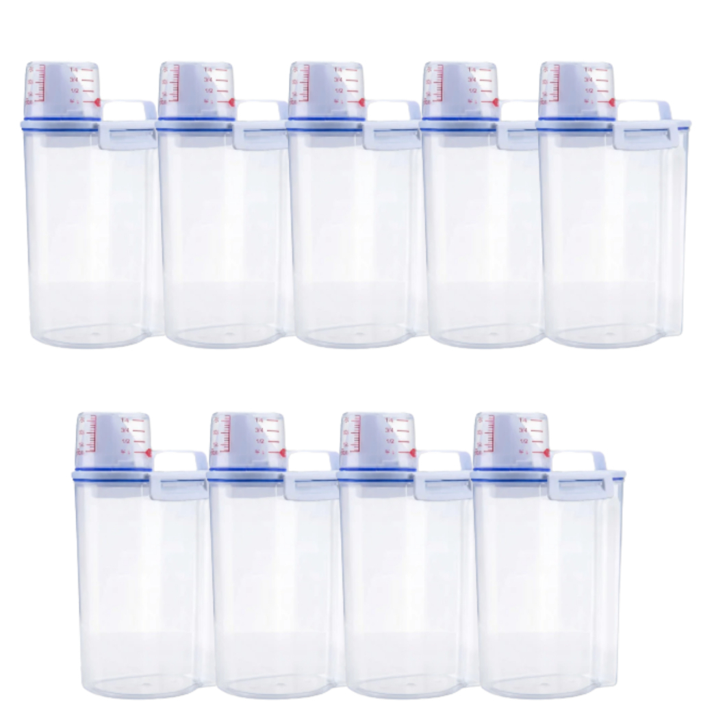 Kits de 2 a 9 Un Potes Herméticos 2L Premium Com Medidor Organizador De Alimentos Mantimentos Arroz