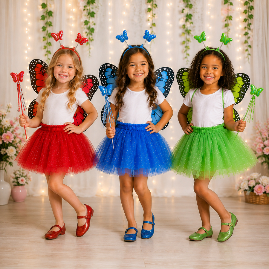 Fantasia Borboleta Monarca Asa Tiara Varinha Infantil Adulto