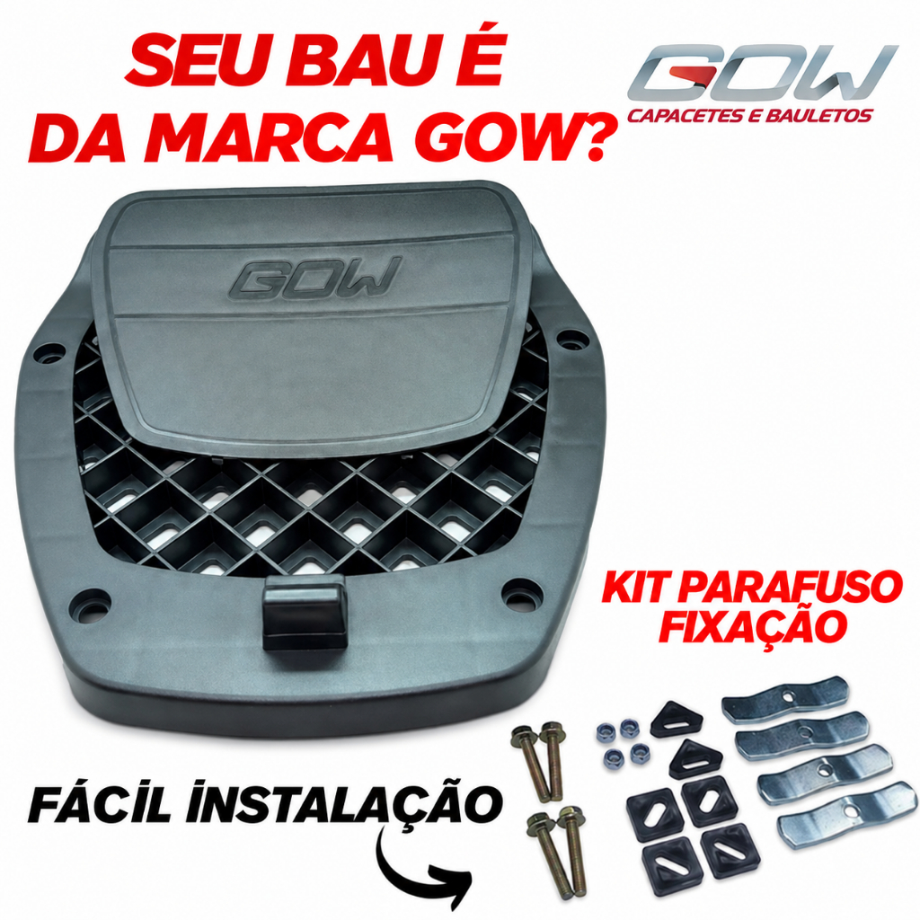 Base do Bau Bauleto Moto Gow G33 G40 30 33 40 47 Litros Para Xre 300 Da Cg Fazer