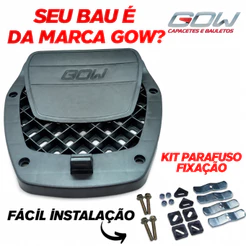 Base do Bau Bauleto Moto Gow G33 G40 30 33 40 47 Litros Para Xre 300 Da Cg Fazer Pra Twister Cb