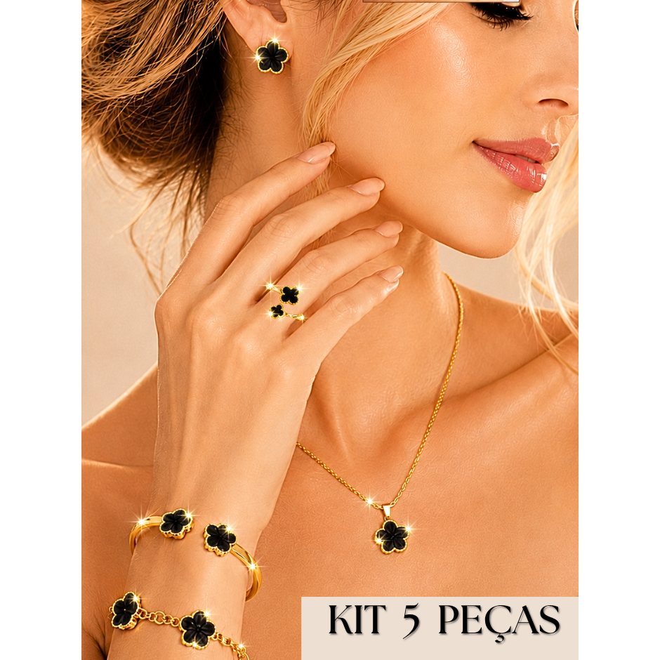 Colar feminino conjunto colar brinco pulseira bracelete anel joias peças elegante antialérgica inoxidável moda festa