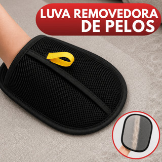 Luva Removedor de Pelos Pet Escova Dupla Face Para Cães e Gatos
