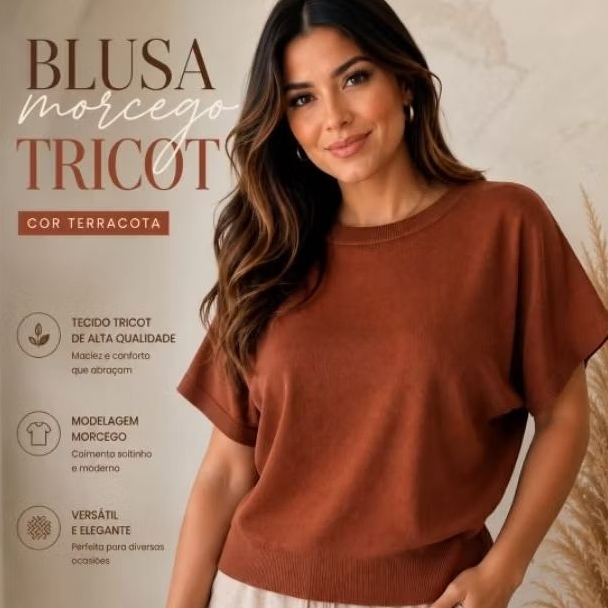 Blusa Morcego Estilosa Tricot FEMININA, Decote V manga cumprida Suéter PREMIUM blusa Tricot Camiseta T-shirt manga curta