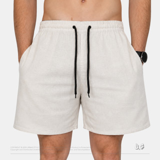 Shorts Mauricinho Estilo Linho Masculino Casual com Elástico e Cordão