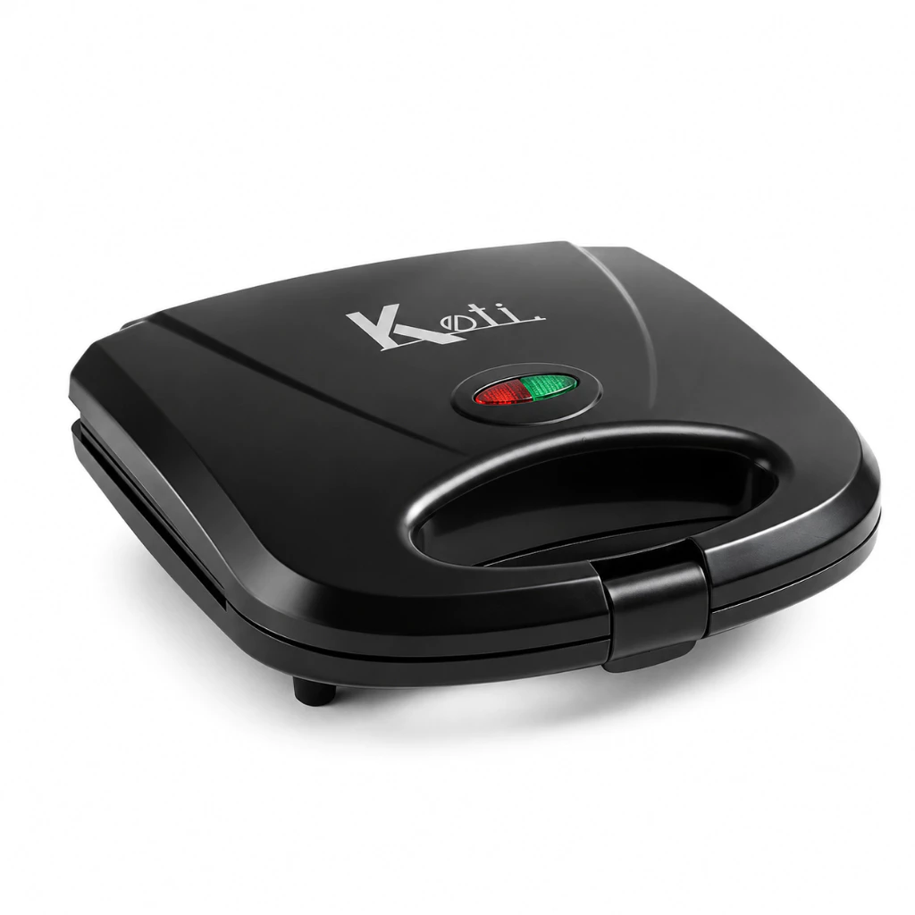 Sanduicheira Grill Elétrica 750W Antiaderente Koti Preta Faz 2 Sanduíches Rápido 110V ou 220V — imagem 1