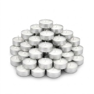 Kit 50 Velas Rechaud Decorativas Brancas 4 Horas De Queima Com Base De Alumínio Para Festas Casamentos E Réchaud
