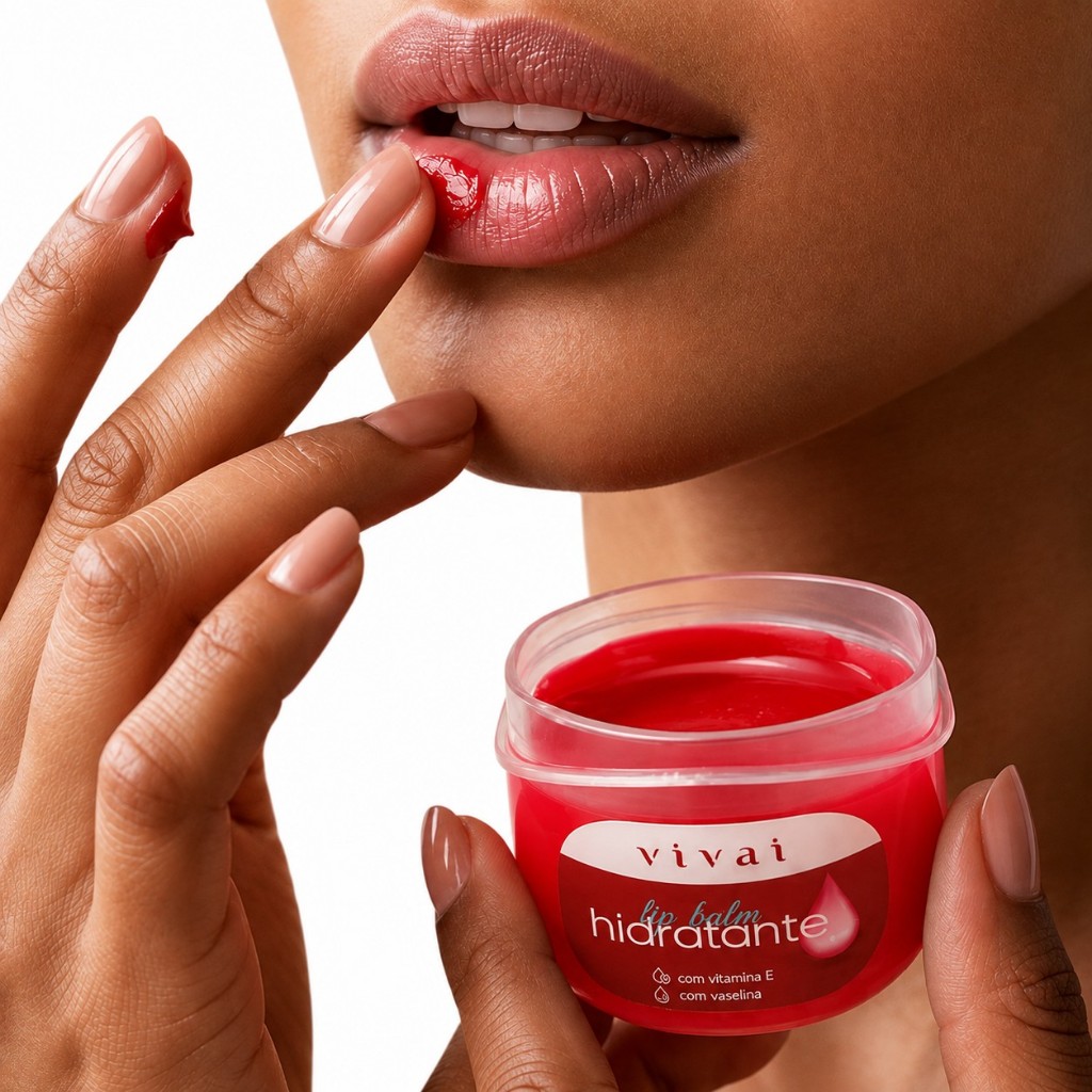 Hidratante Labial Vivai com Vitamina E e Vaselina Hidratação Profunda e Proteção Diária