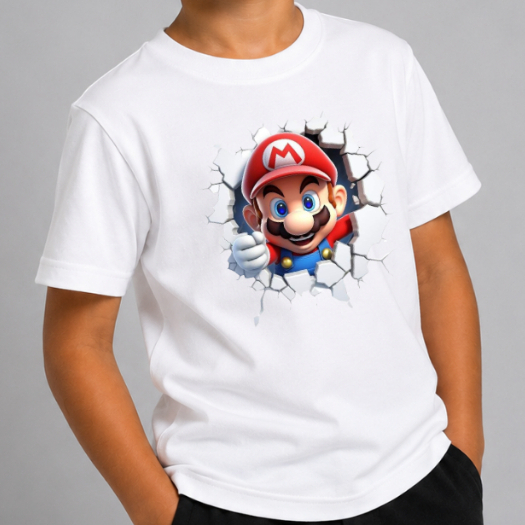 Camiseta infantil Masculina Super Mário Estampada 100% algodão presente varias cores
