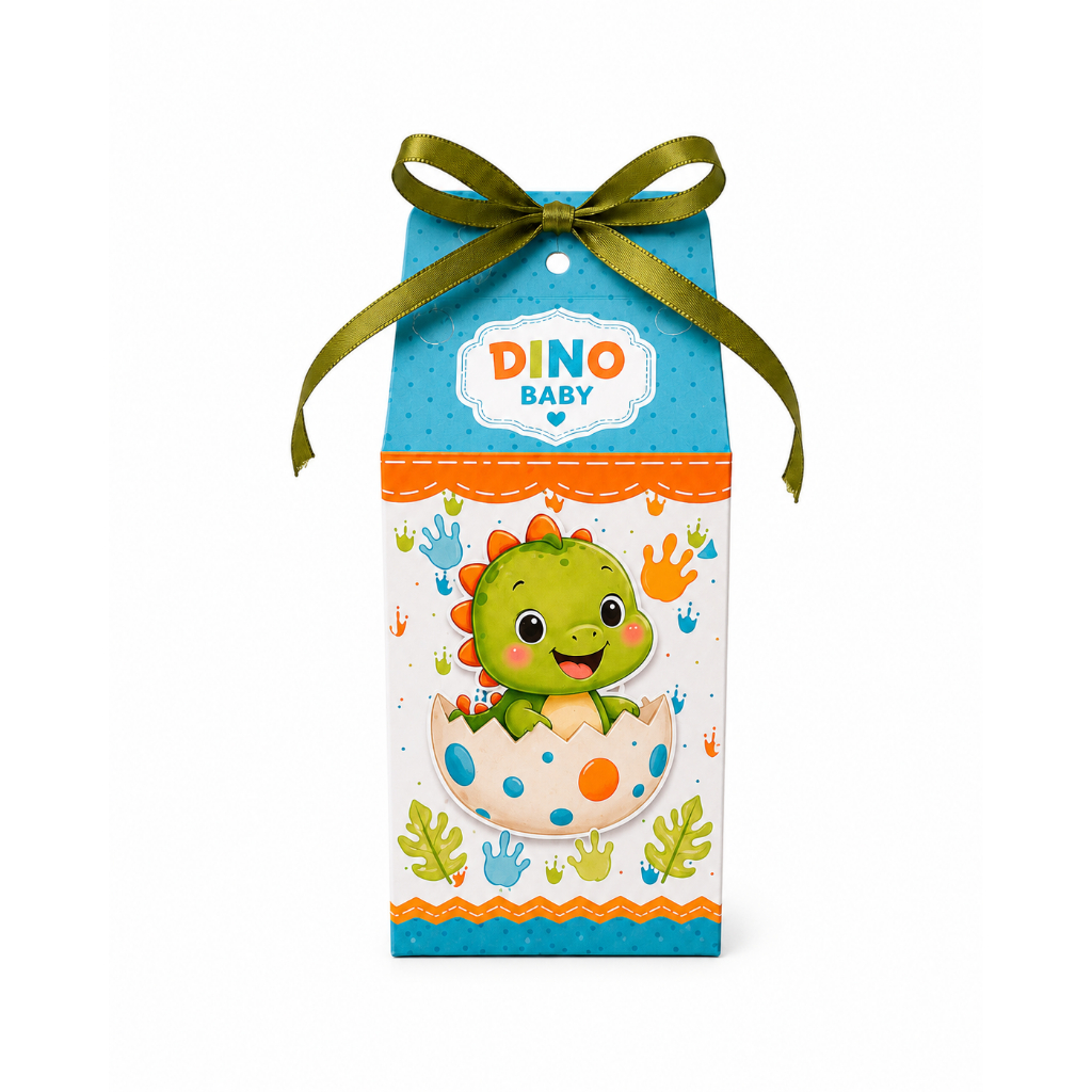 **Caixa Milk Dinossauro Baby Personalizada – Lembrancinha de Aniversário Infantil**