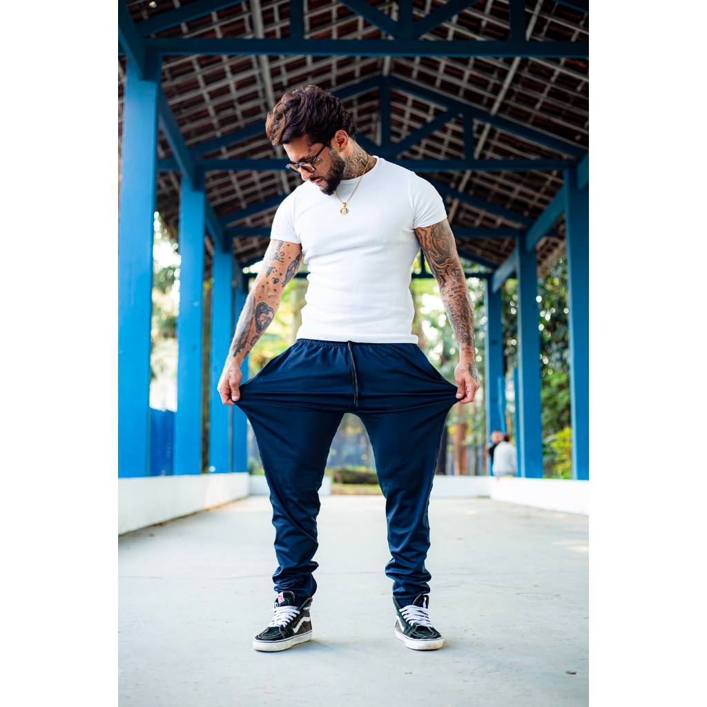 Calça Esportiva Masculina Corta Vento Elastano Tecido Leve Treinos, Corrida -  RBTex