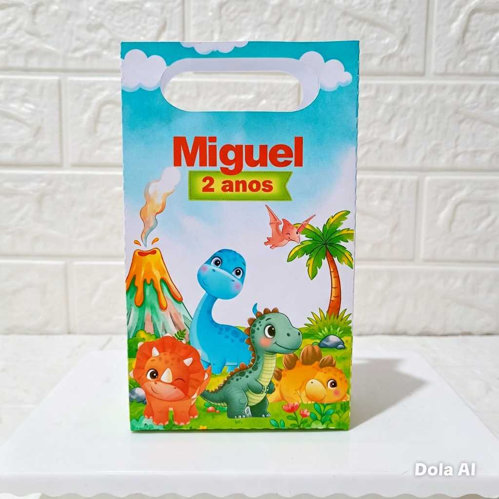 Sacolinha Personalizada Dinossauro Baby | Lembrancinha | Mimo | Aniversário | Surpresa
