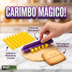 Carimbo Confeiteiro Mini Marcador Numero Letra Biscoito Pasta Americana Ceramica e Biscuit