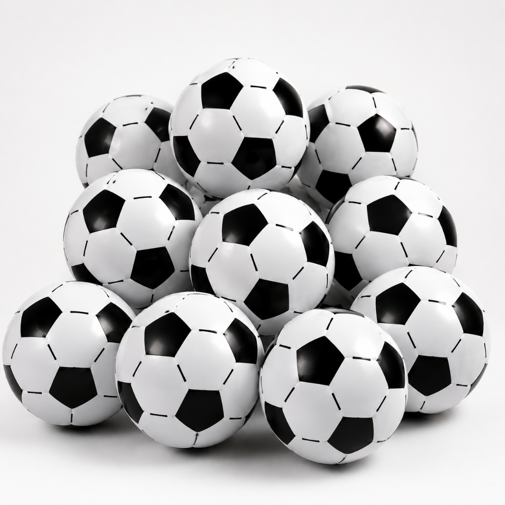 Bola Futebol branco e preto Vinil Pingo Dente De Leite Atacado
