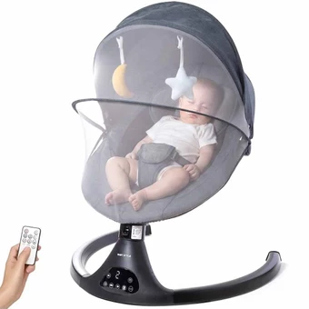 Cadeira de Descanso e Balanço para Bebê Bliss Baby Style com Música, Mosquiteiro e Controle Remoto