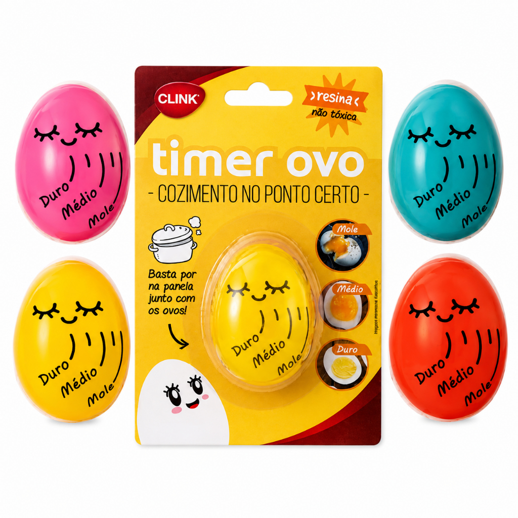 Egg Timer Ovo Cozido Temporizador Gema Mole Media Dura Cozimento Facil