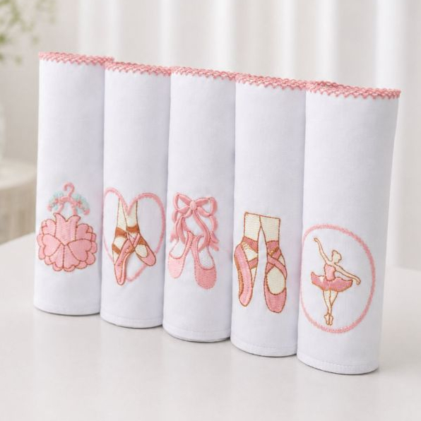 Kit Fralda De Pano Bordada Para Bebê Menino e Menina Recém Nascido 100% Algodão 5 Peças