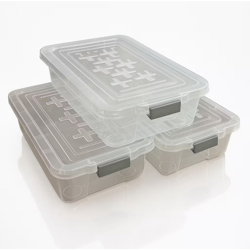 Caixa Organizadora com Tampa Plastico Trava 10 litros Resistente Transparente Multiuso