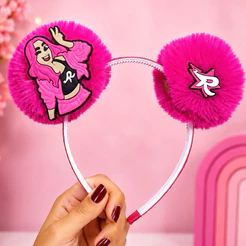 Tiara Infantil Emilly Vick Rosa com Pompom – Arco de Cabelo Menina Grupo dos Rosa Acessório Infantil