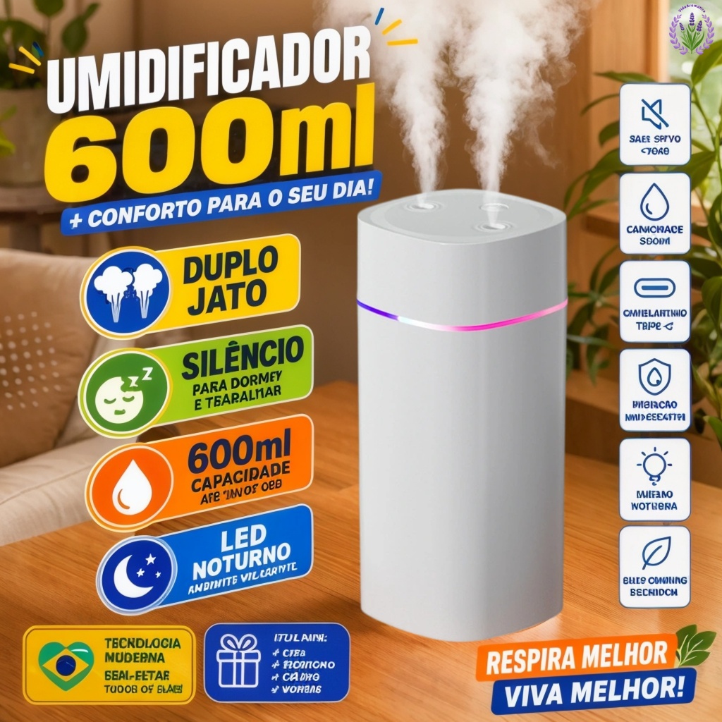 Umidificador De Ar E Difusor Aromatizador Grande De Ambiente