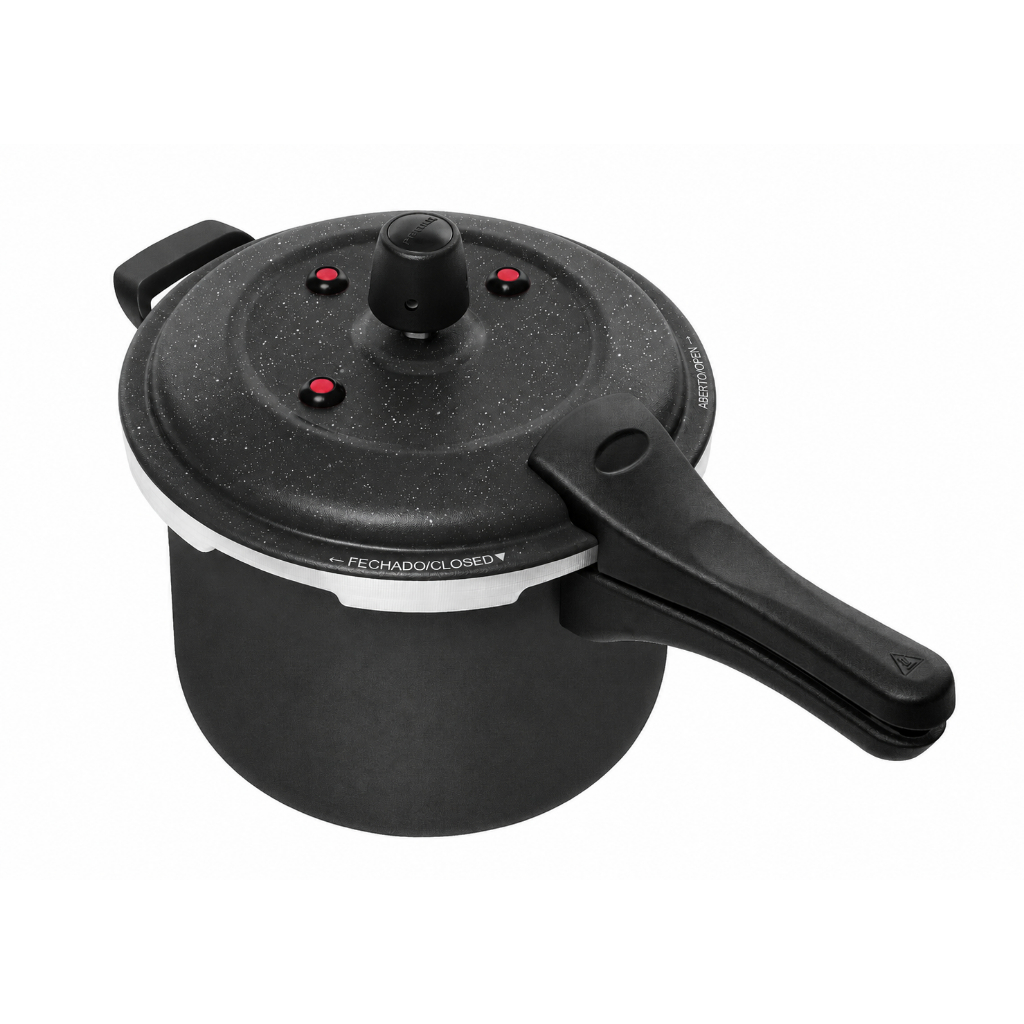 Panela De Pressão 5l Fecho Externo Antiaderente 7 Camadas Preto