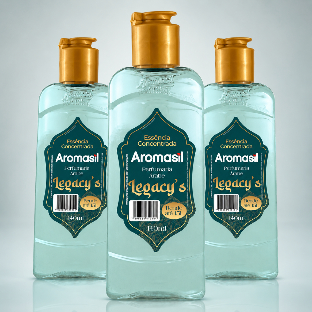 Kit 3 Essências Concentradas Aromasil Legacy's 140ml Perfumaria Árabe para Ambientes