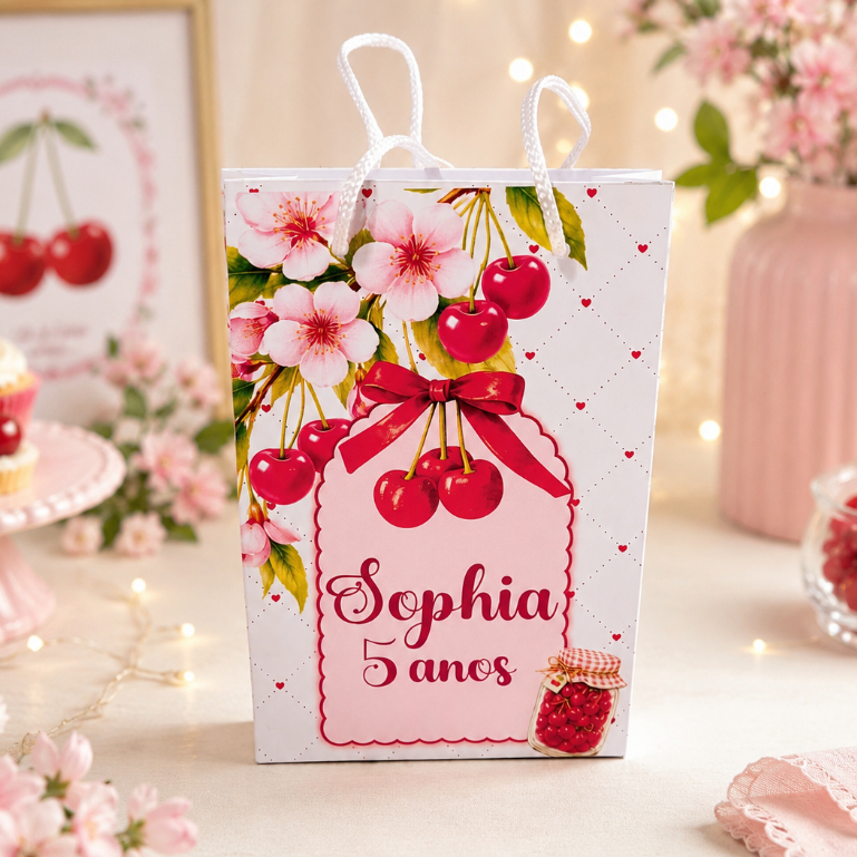 Sacolinha Personalizada - CEREJINHA - Sacolinha Surpresa | Lembrancinha Festa