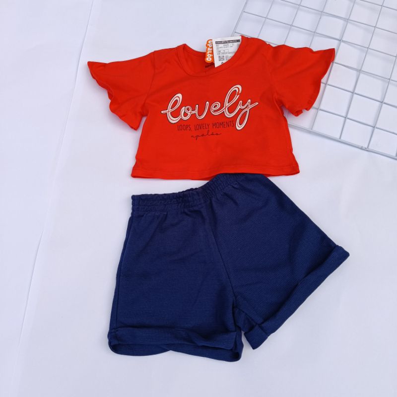 Conjunto Infantil Feminino Menina Blusa Estampada e Bermuda Verão - 3 ANOS