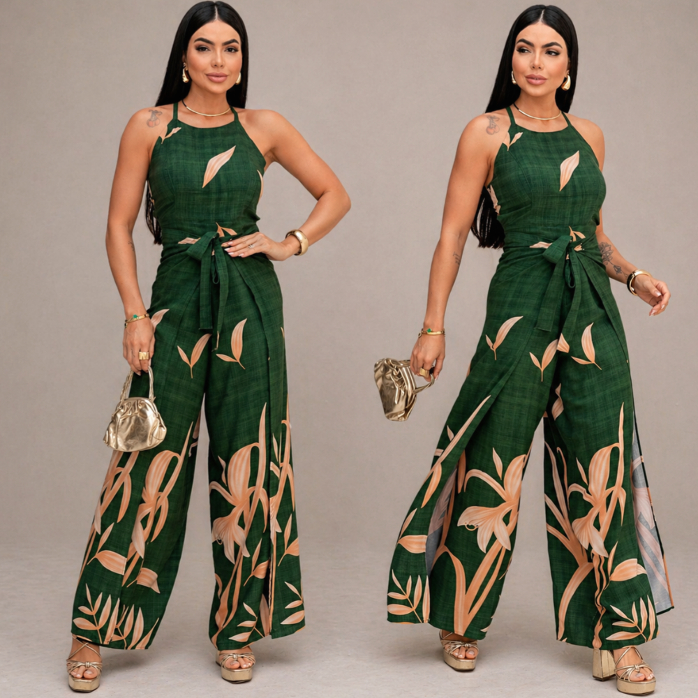 MACACÃO ENVELOPE FEMININO, Calça Pantalona Social e Elegante Inverno ( transpassado ) - Tecido VISCOLINHO.